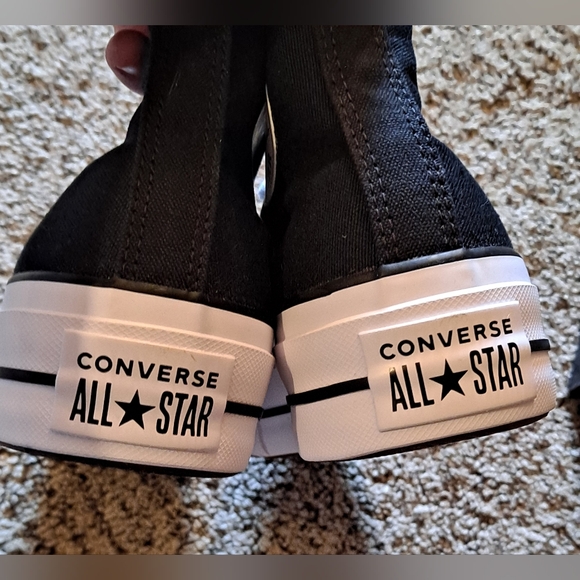 Chuck Taylor All Star Converse Platform Black High Tops Size 6 - Picture 5 of 9